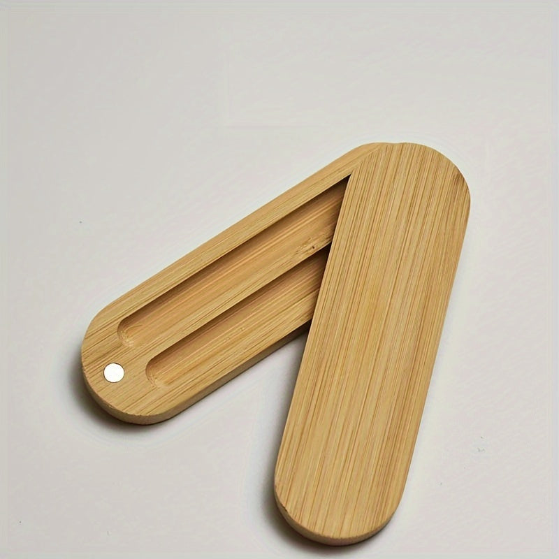 Herbruikbare siliconen make-uppadsset (2 stuks) met bamboe opbergdoos