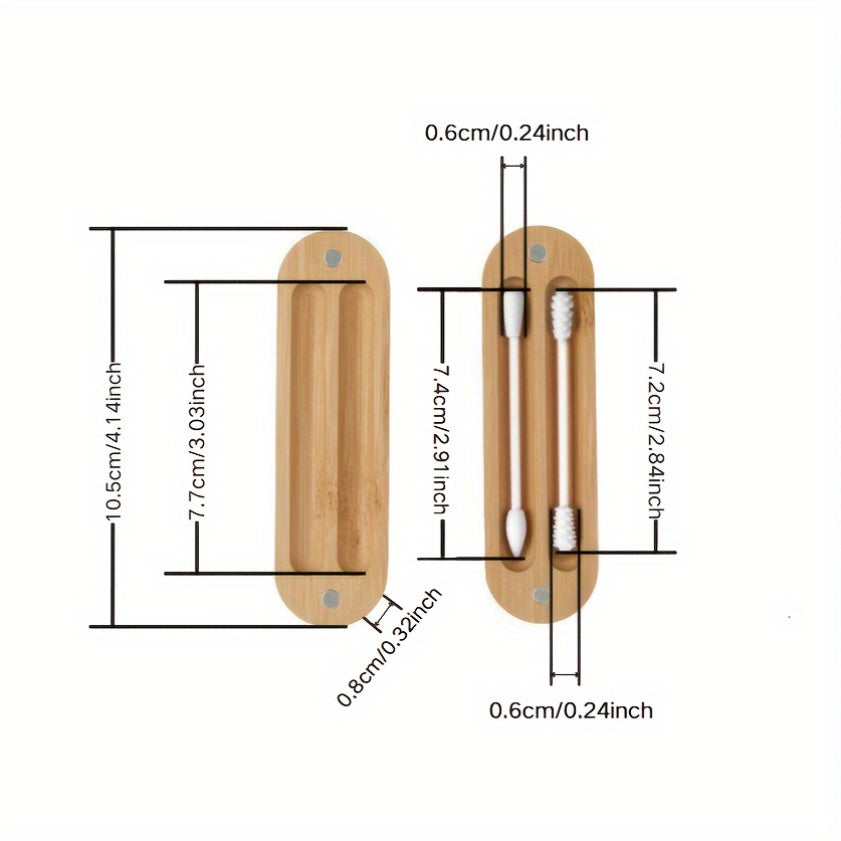 Herbruikbare siliconen make-uppadsset (2 stuks) met bamboe opbergdoos