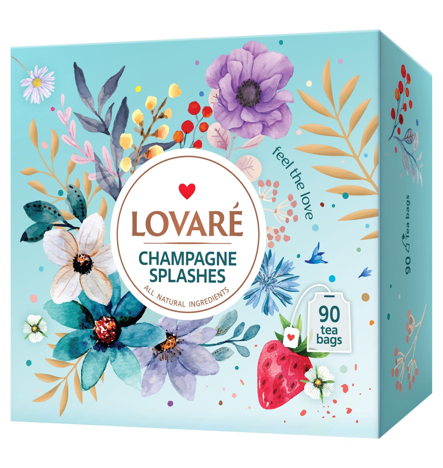 Lovaré Sparkling Splashes – Premium Pyramid Tea (15 Tea Bags)