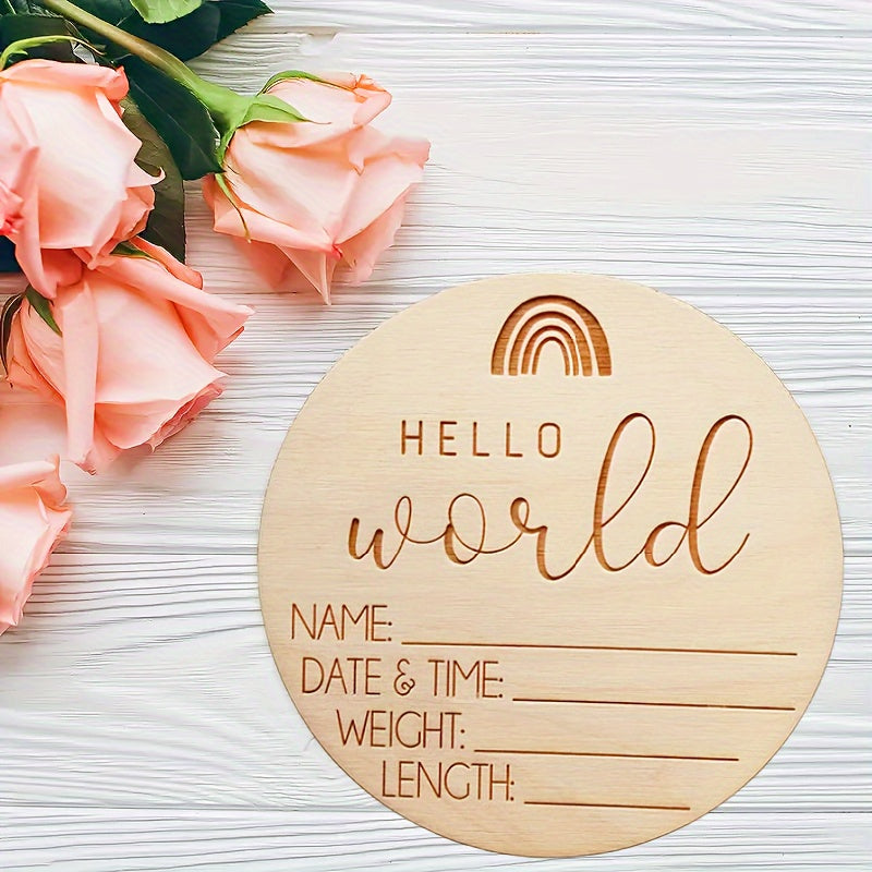 14.99 Cm Baby Wooden Birth Announcement Sign