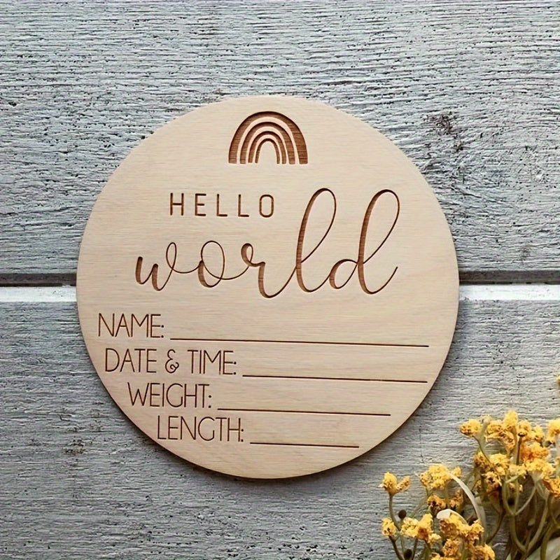 14.99 Cm Baby Wooden Birth Announcement Sign