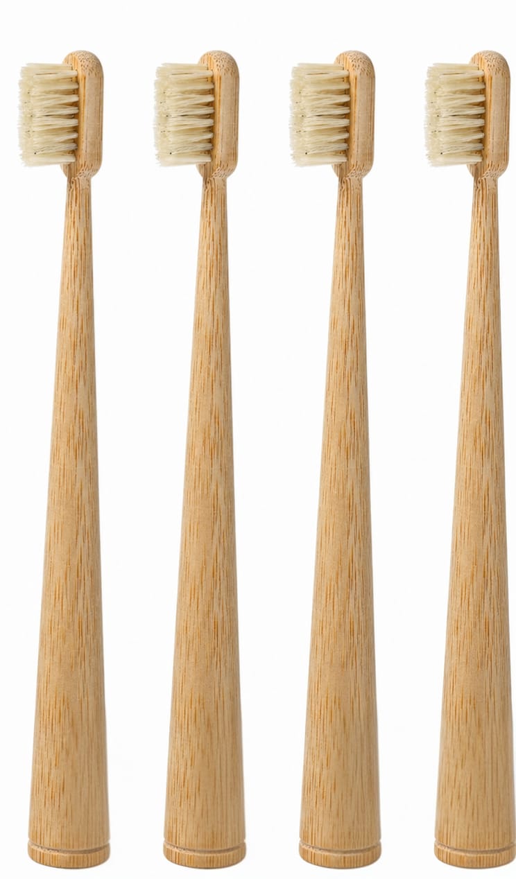 4er-Pack Zahnbürsten aus Bambus mit Naturborsten – Eco Haven Shop