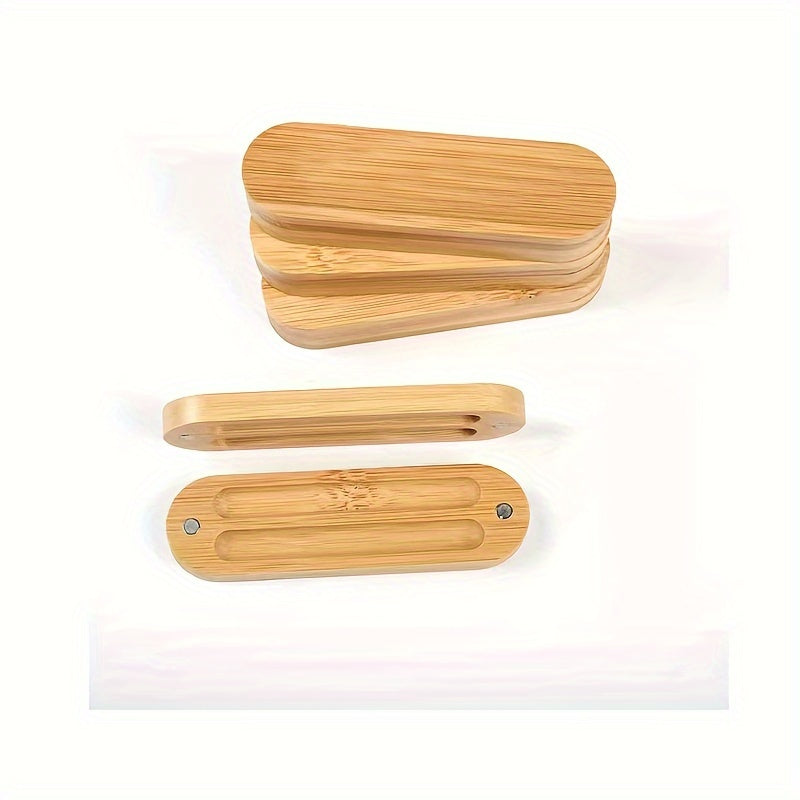 Herbruikbare siliconen make-uppadsset (2 stuks) met bamboe opbergdoos