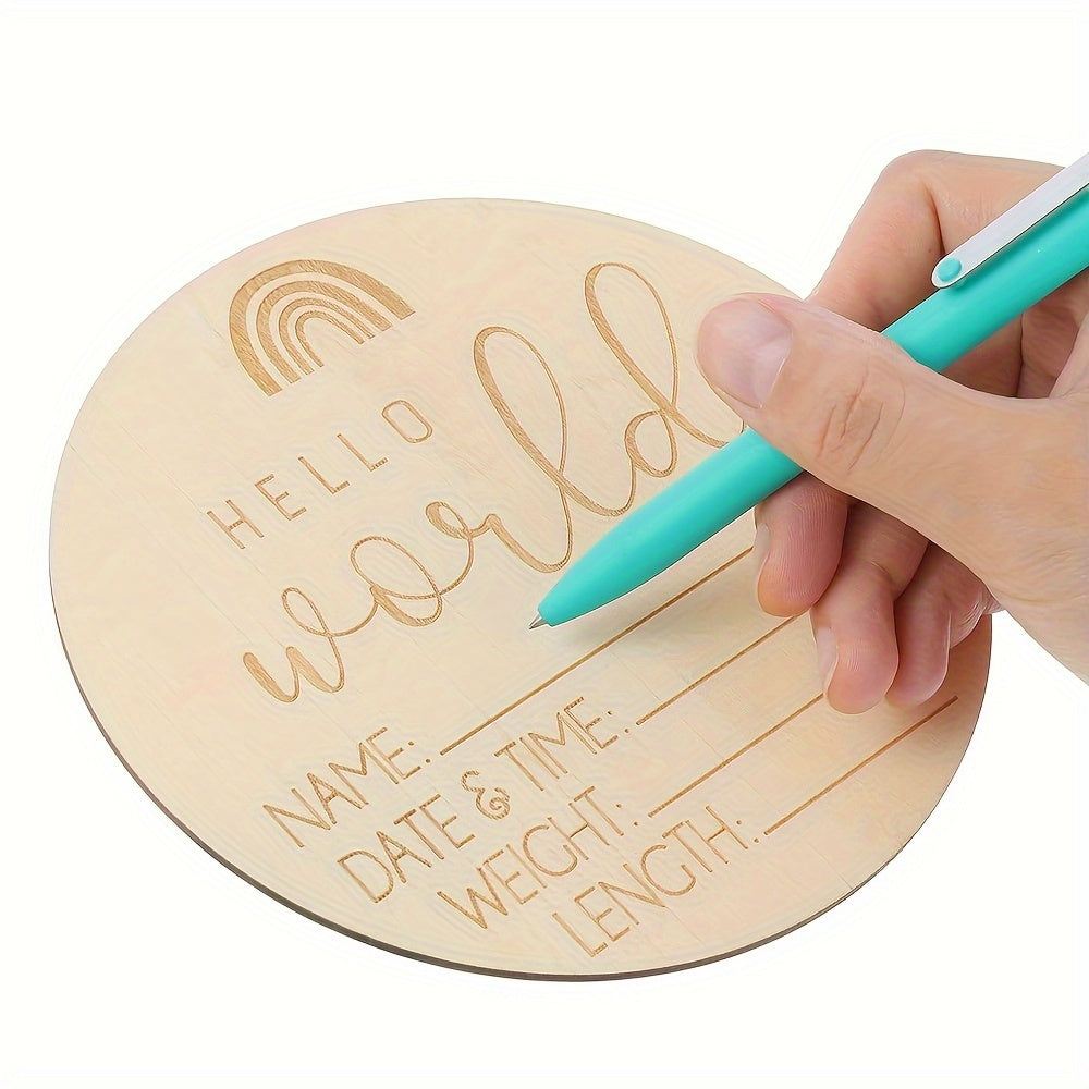 14.99 Cm Baby Wooden Birth Announcement Sign