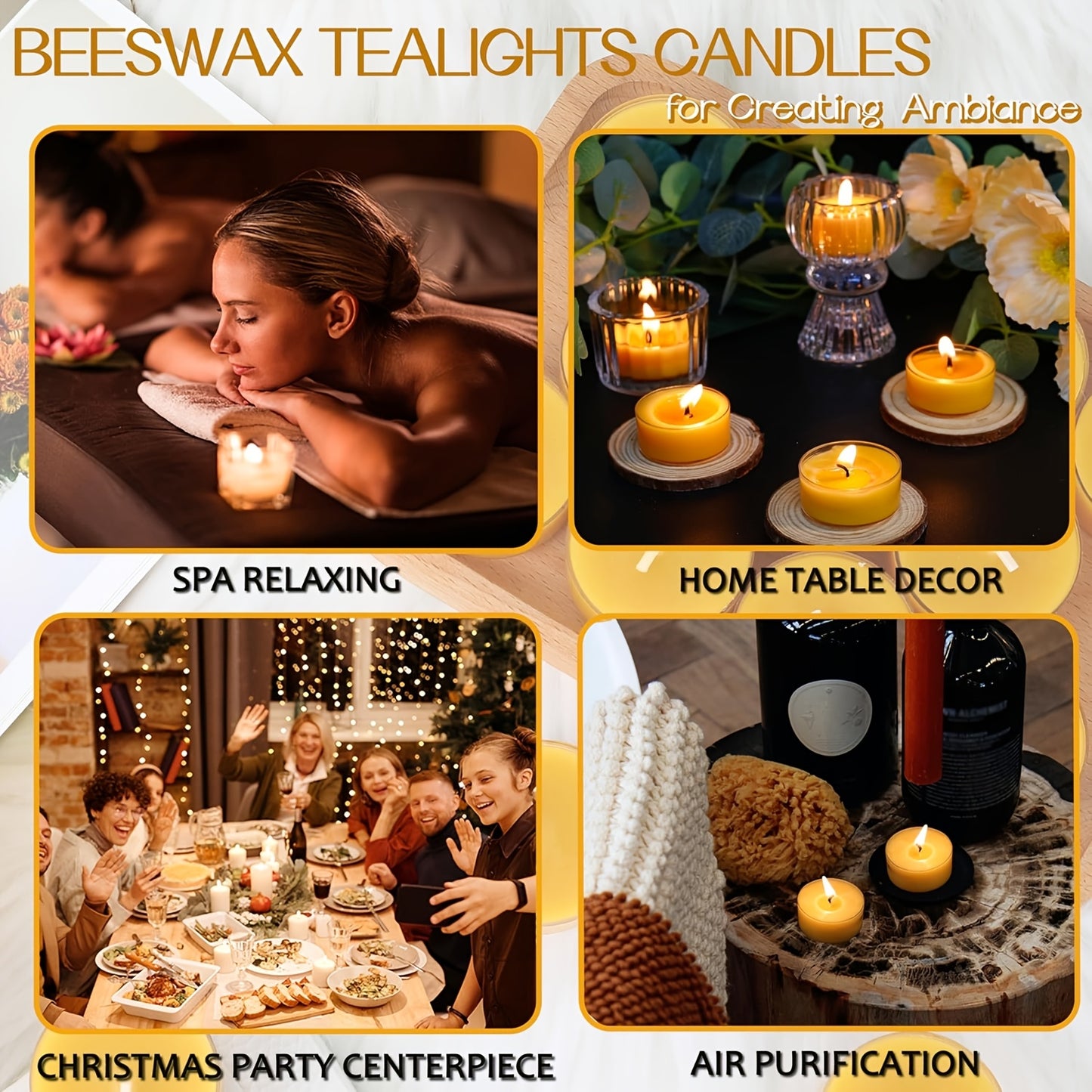 Natural Beeswax Round Candles