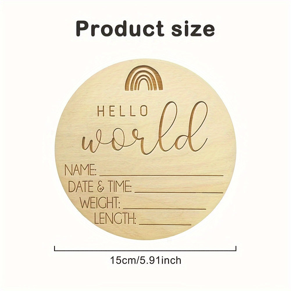 14.99 Cm Baby Wooden Birth Announcement Sign