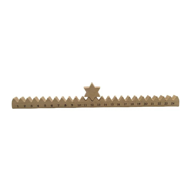 Wooden Boxwood Christmas Advent Calendar – Star Design