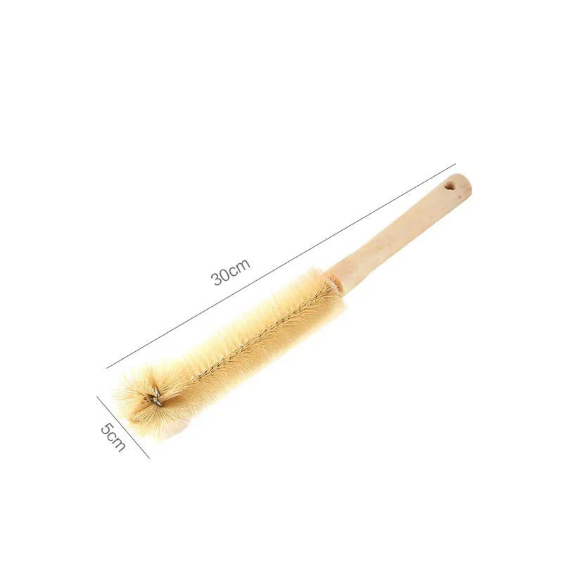 Bottle Brush Cleaner with Long Wooden Handle – For Cups, Bottles & Jugs