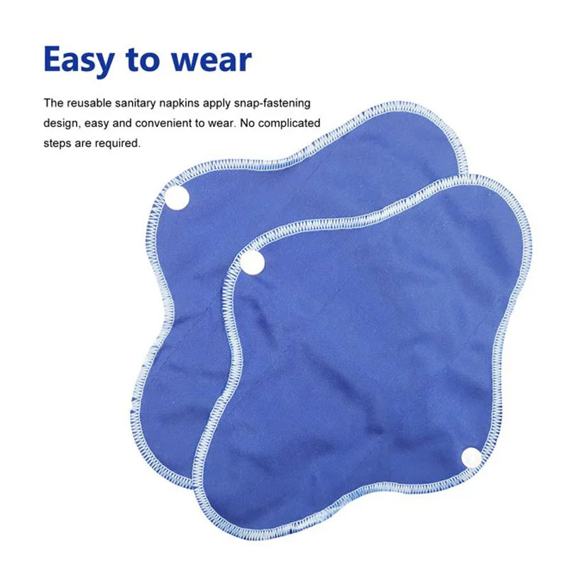 AIO 8Pcs/ Set Reusable Washable Cloth Menstrual Pads Soft Panty Liners with Wet Bag Leak-proof Daily-Night Use Sanitary Napkins