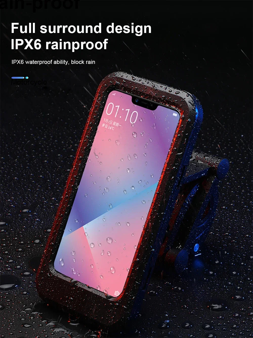 2024 New Motorcycle Phone Stand Waterproof Universal Bicycle Rotation 360 ° Adjustable Motorcycle Phone Stand