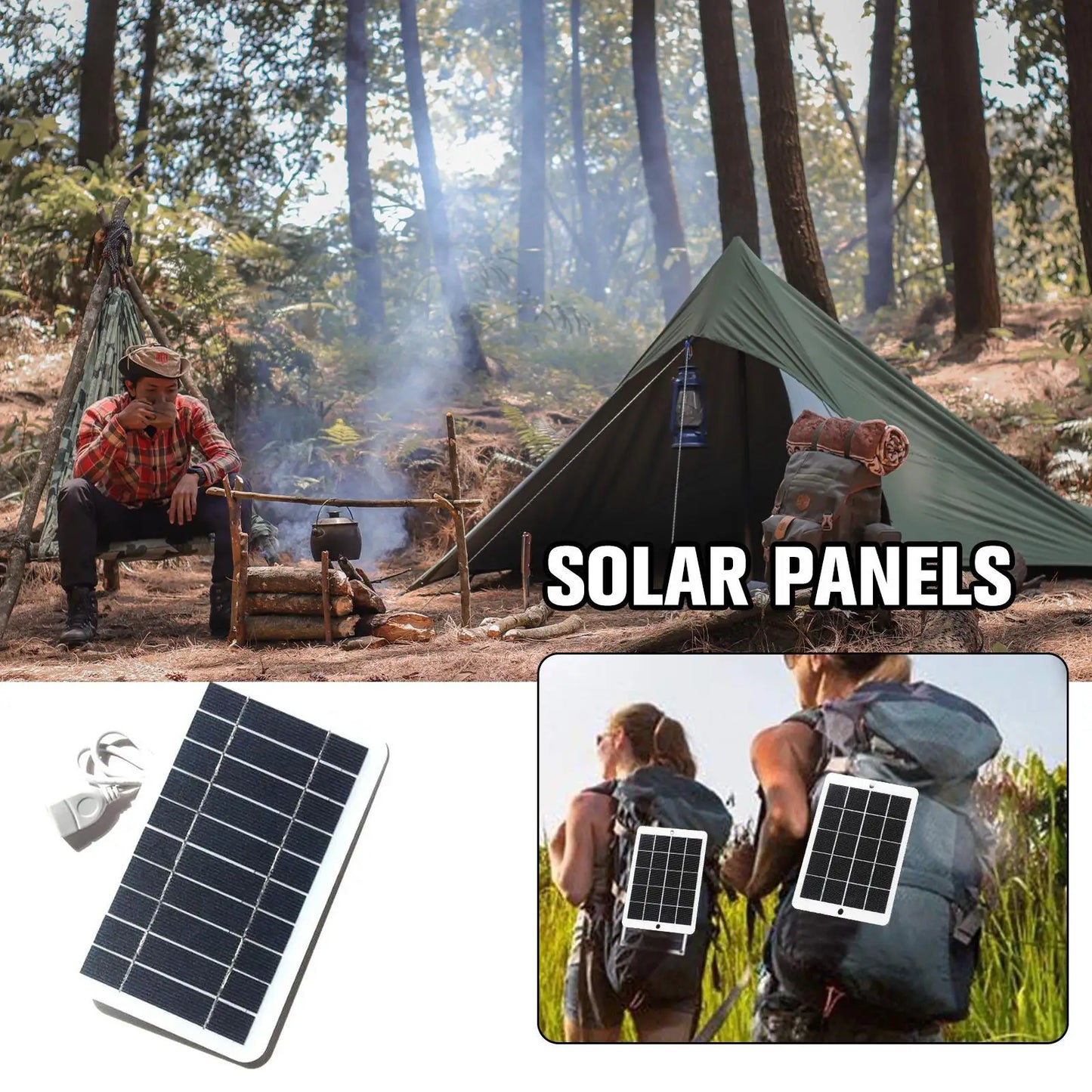 Solar Panel USB Charger – Portable & Eco-Friendly Power Source