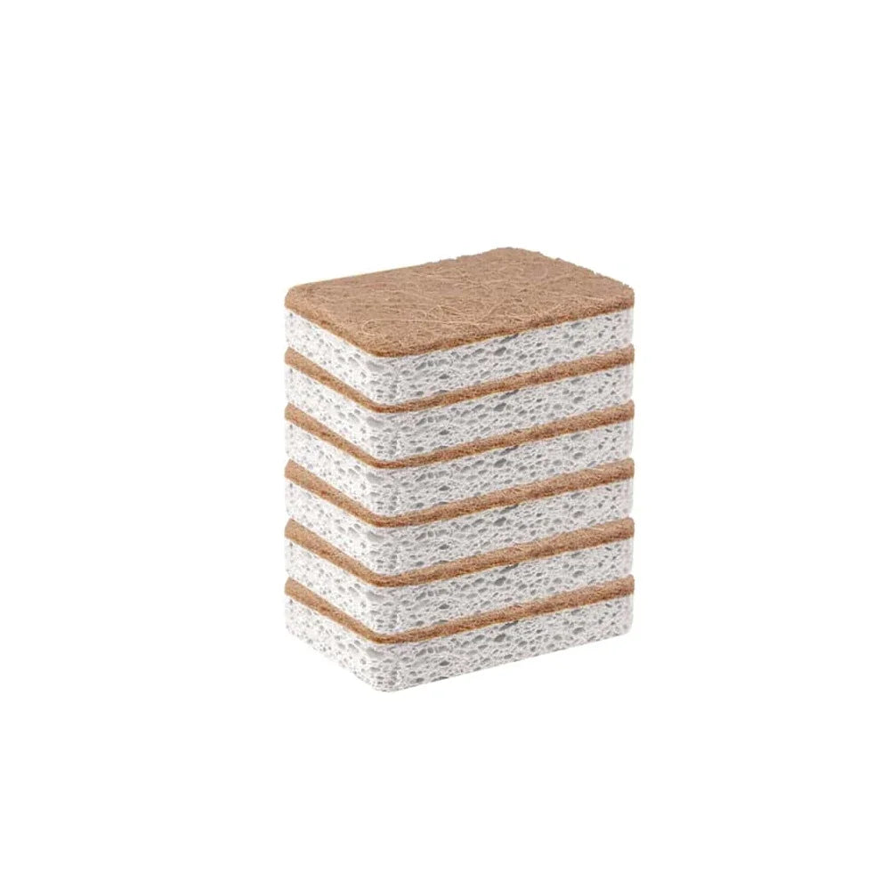 Cellulose & Coconut Scrubbing Sponges (3-6-Pack)