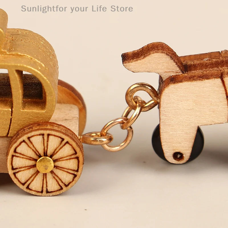 Christmas Handmade Wooden Music Box DIY Car Train Assembly Music Box Base Small Ornament Micro Landscape New Year Navidad Gift