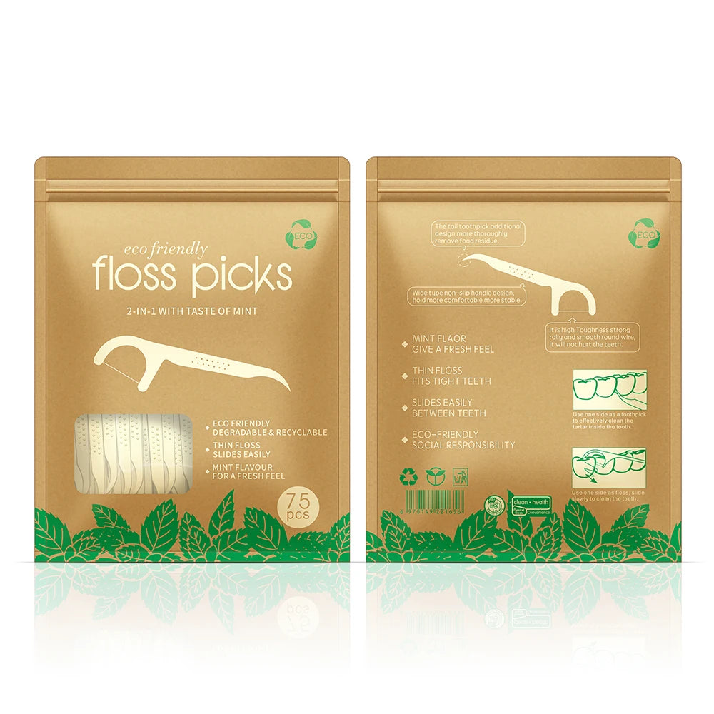 Eco-Friendly Mint Dental Floss Picks