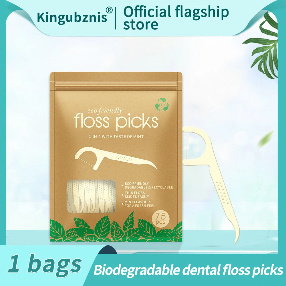 Eco-Friendly Mint Dental Floss Picks