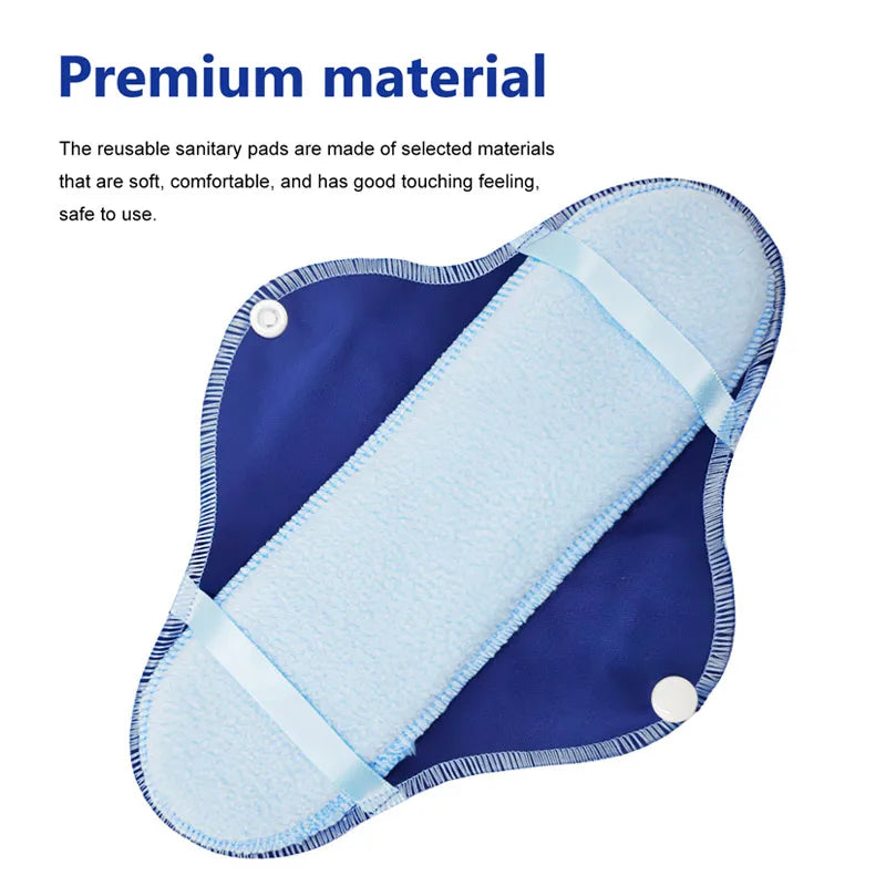 AIO 8Pcs/ Set Reusable Washable Cloth Menstrual Pads Soft Panty Liners with Wet Bag Leak-proof Daily-Night Use Sanitary Napkins