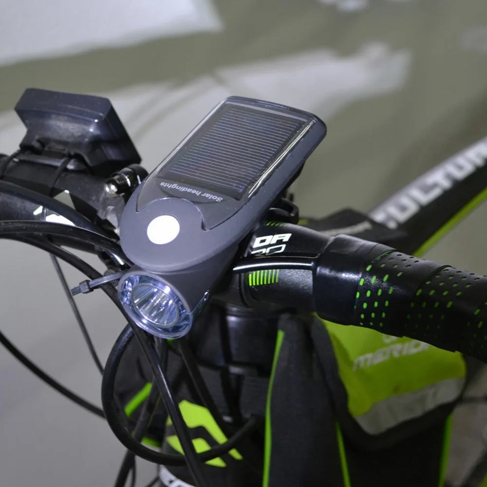 🚴♂️ USB and Solar Powered LED Bicycle Light Set – Front Headlight & Rear Taillight, Waterproof, Rechargeable