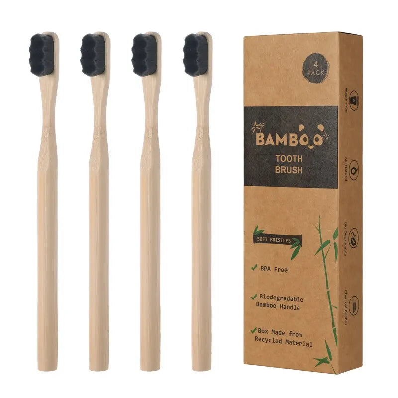 Bamboo Toothbrush Set ā 4 pcs