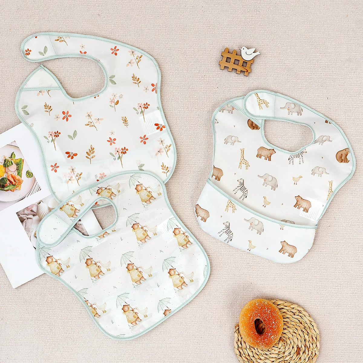 3-Piece Waterproof Baby Bib Set