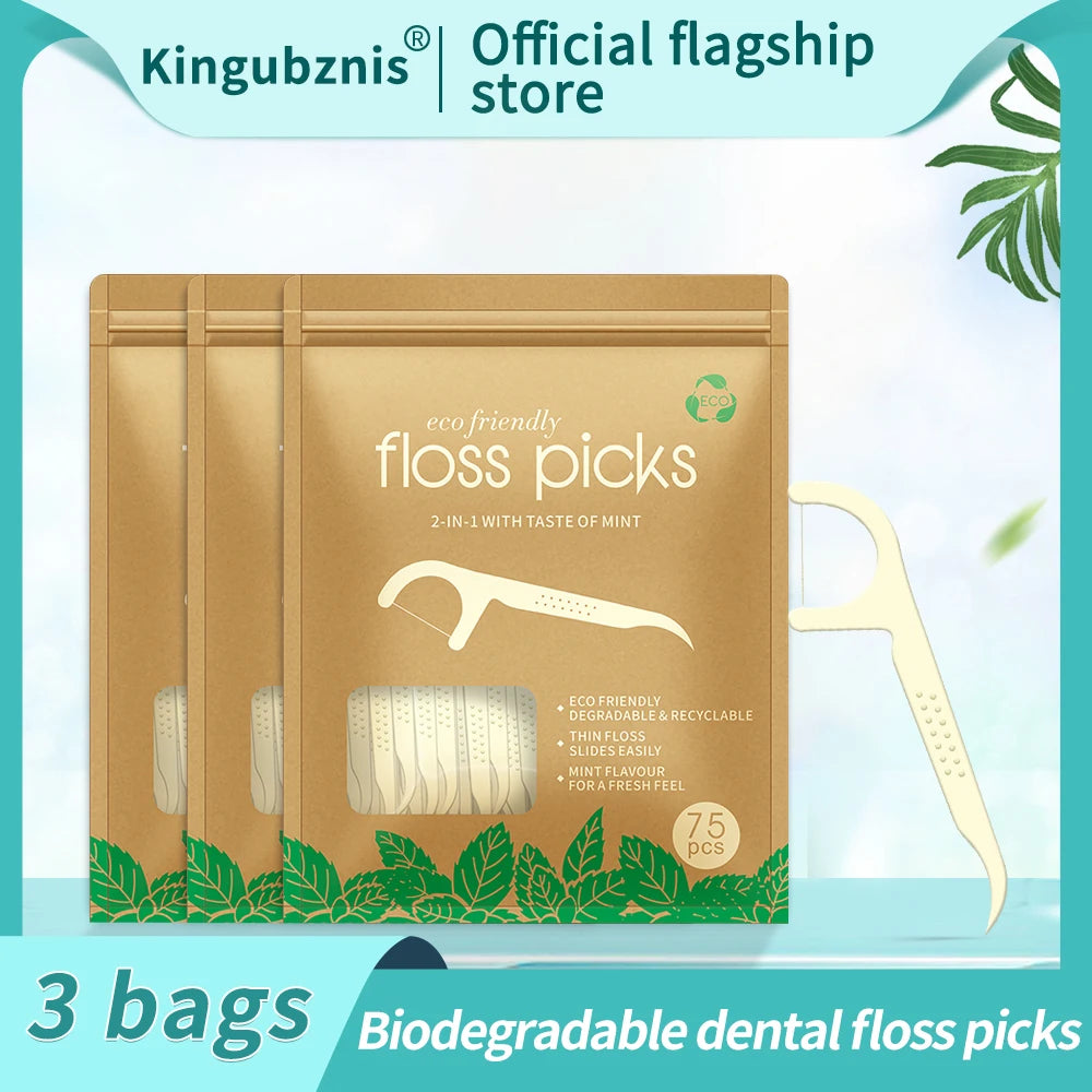 Eco-Friendly Mint Dental Floss Picks