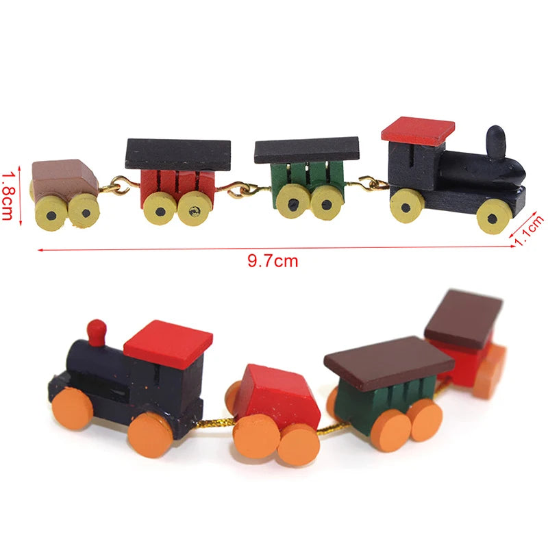 Christmas Handmade Wooden Music Box DIY Car Train Assembly Music Box Base Small Ornament Micro Landscape New Year Navidad Gift
