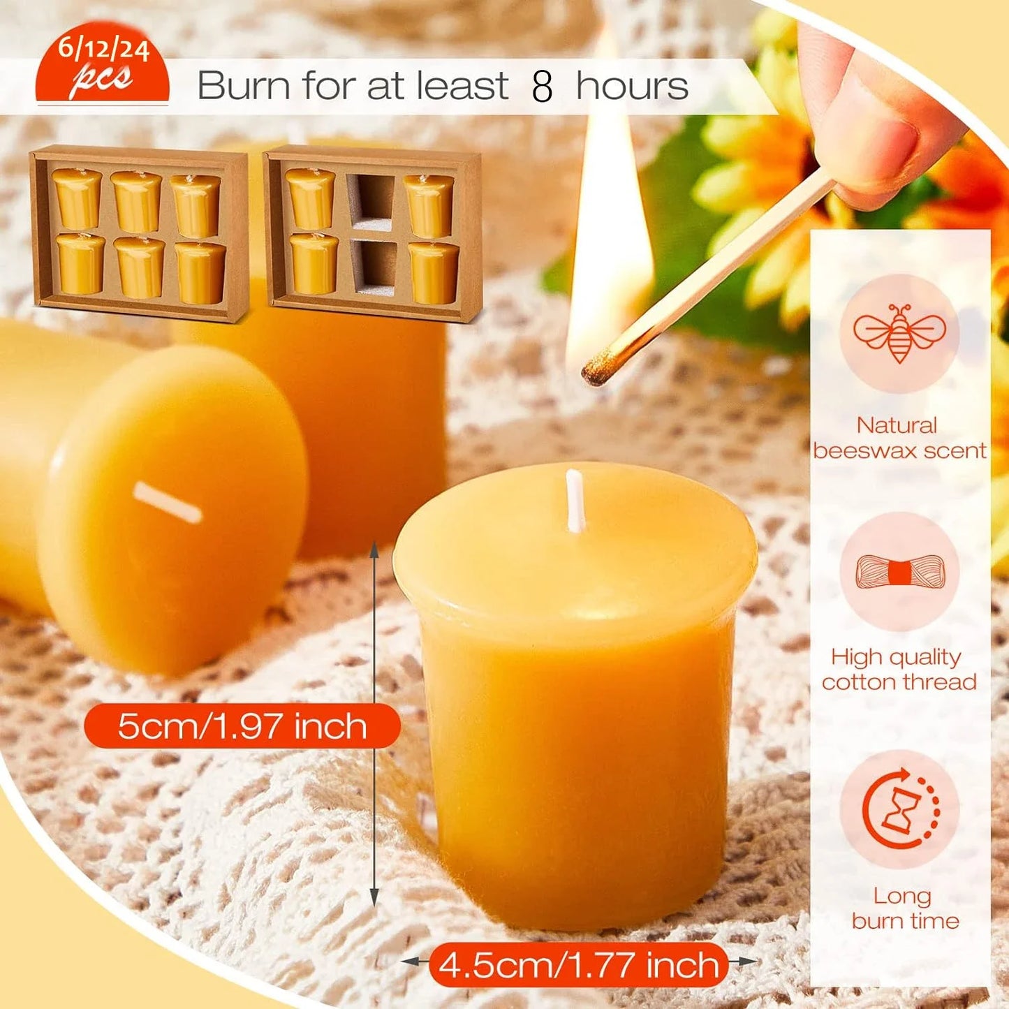 Natural Beeswax Tealight Candles – Handcrafted, Smokeless & Eco-Friendly