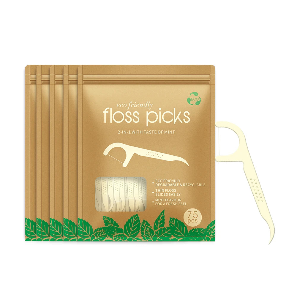 Eco-Friendly Mint Dental Floss Picks