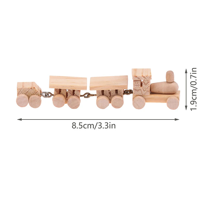 Christmas Handmade Wooden Music Box DIY Car Train Assembly Music Box Base Small Ornament Micro Landscape New Year Navidad Gift