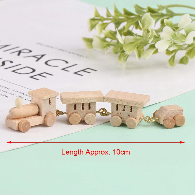 Christmas Handmade Wooden Music Box DIY Car Train Assembly Music Box Base Small Ornament Micro Landscape New Year Navidad Gift