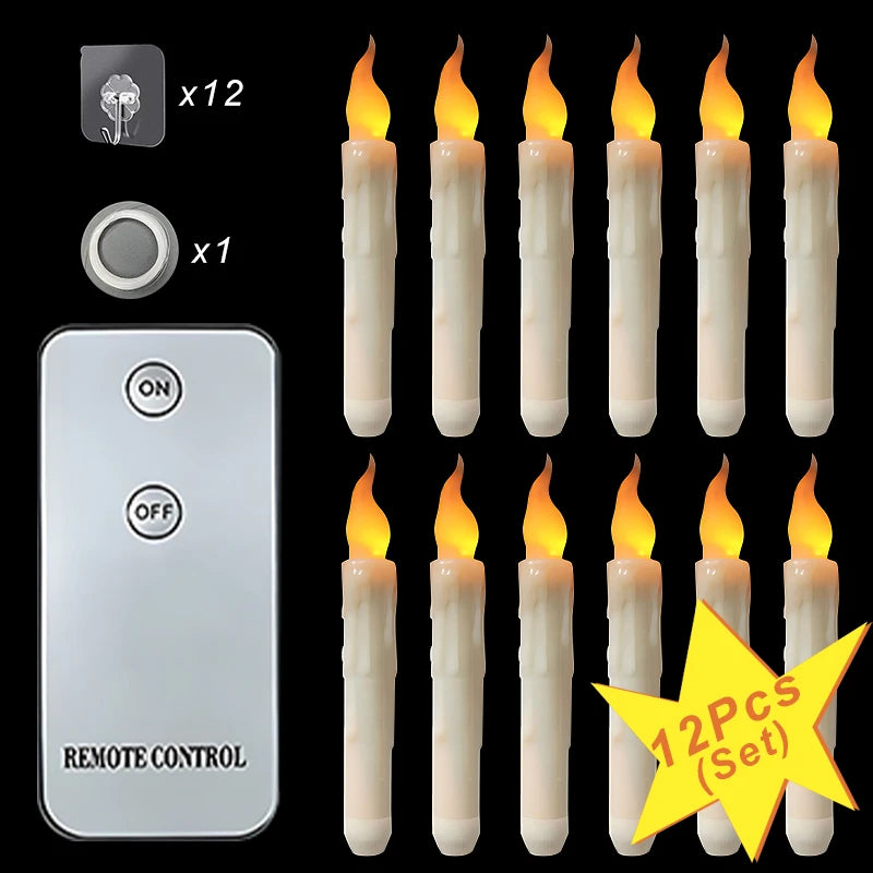 Floating Flameless LED Candles – Magic Remote-Control Set (12pcs)