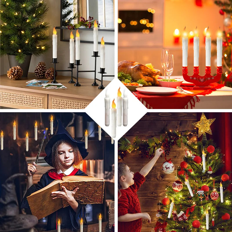 Floating Flameless LED Candles – Magic Remote-Control Set (12pcs)