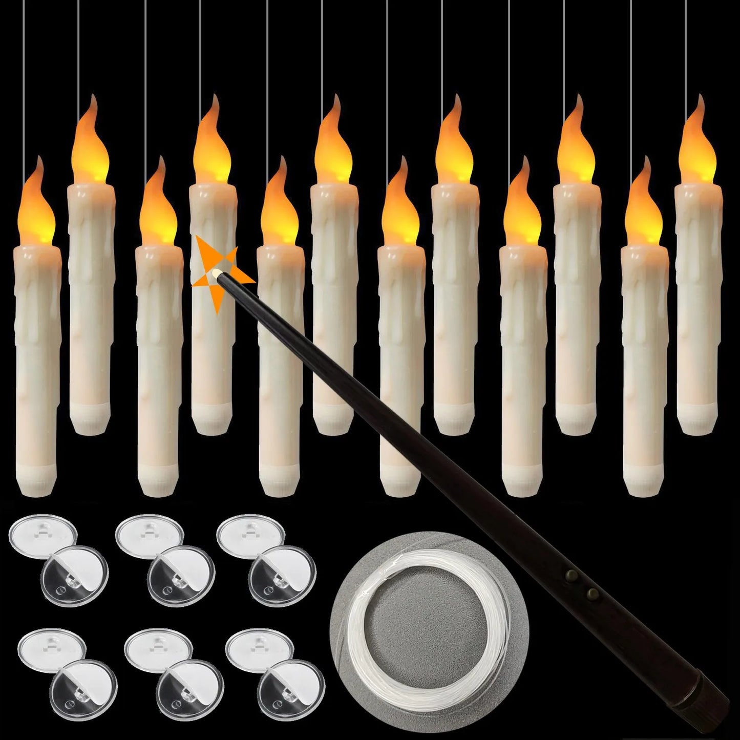 Floating Flameless LED Candles – Magic Remote-Control Set (12pcs)