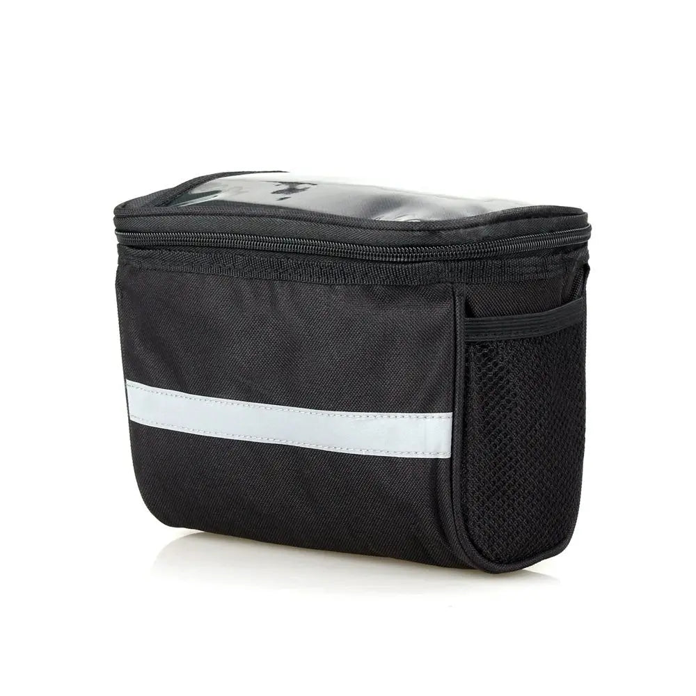 Waterproof Bicycle Handlebar Bag with Phone Holder & Reflective Strips