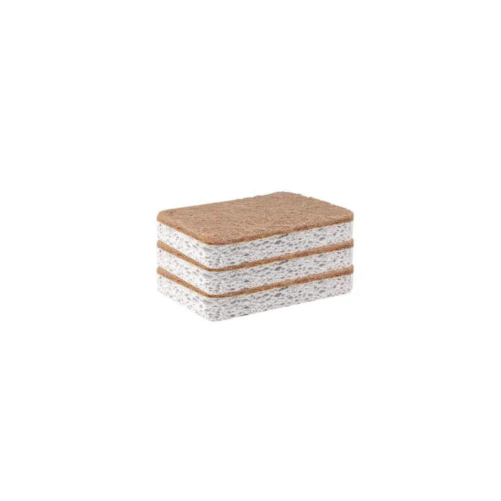 Cellulose & Coconut Scrubbing Sponges (3-6-Pack)