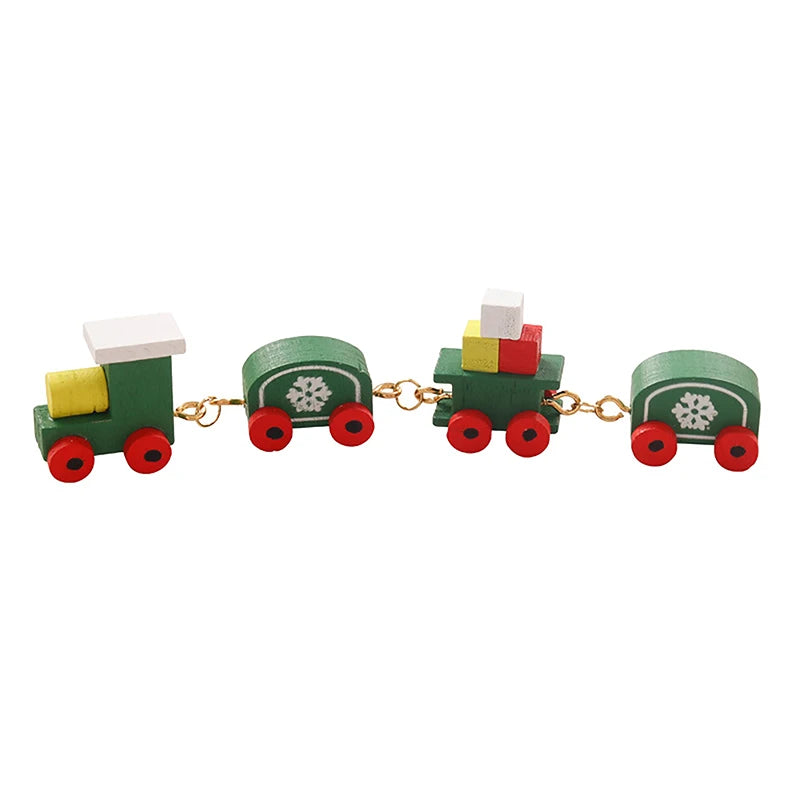Christmas Handmade Wooden Music Box DIY Car Train Assembly Music Box Base Small Ornament Micro Landscape New Year Navidad Gift