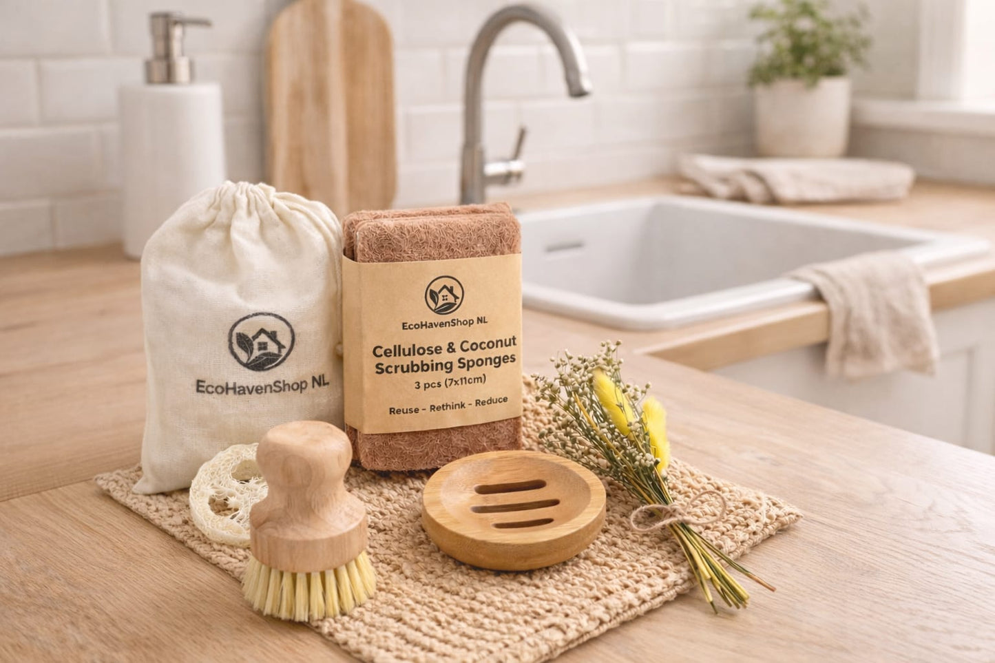 Eco Haven Cleaning Gift Set – Plastic-Free Kitchen & Home Essentials