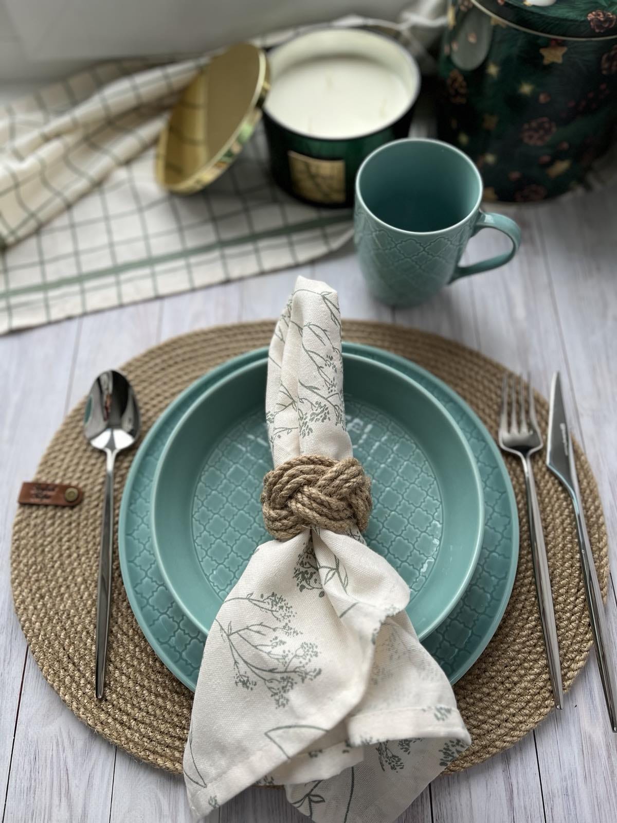 Handmade Round Placemats 35 cm – Onderzetter Bord / Tafel Placemat – Duurzame Tafeldecoratie – Set of 1/4/6