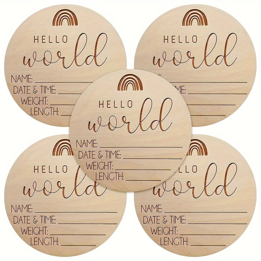 14.99 Cm Baby Wooden Birth Announcement Sign