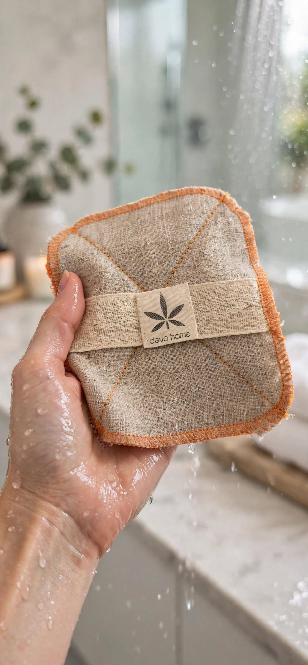 100% Hemp Scrub Cloth – Reusable Natural Body Exfoliating Cloth | 12 × 14 cm