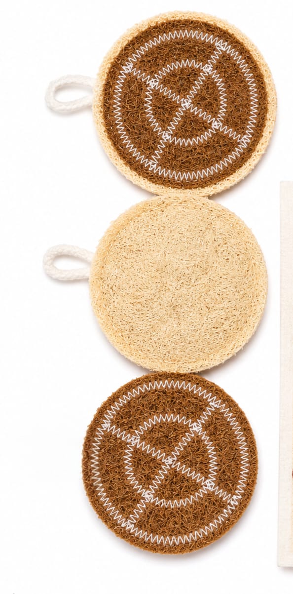 Natural Cleaning Sponge Set – 3 Piece Coconut & Loofah Kitchen Sponges – Plastic-Free, Reusable & Compostable
