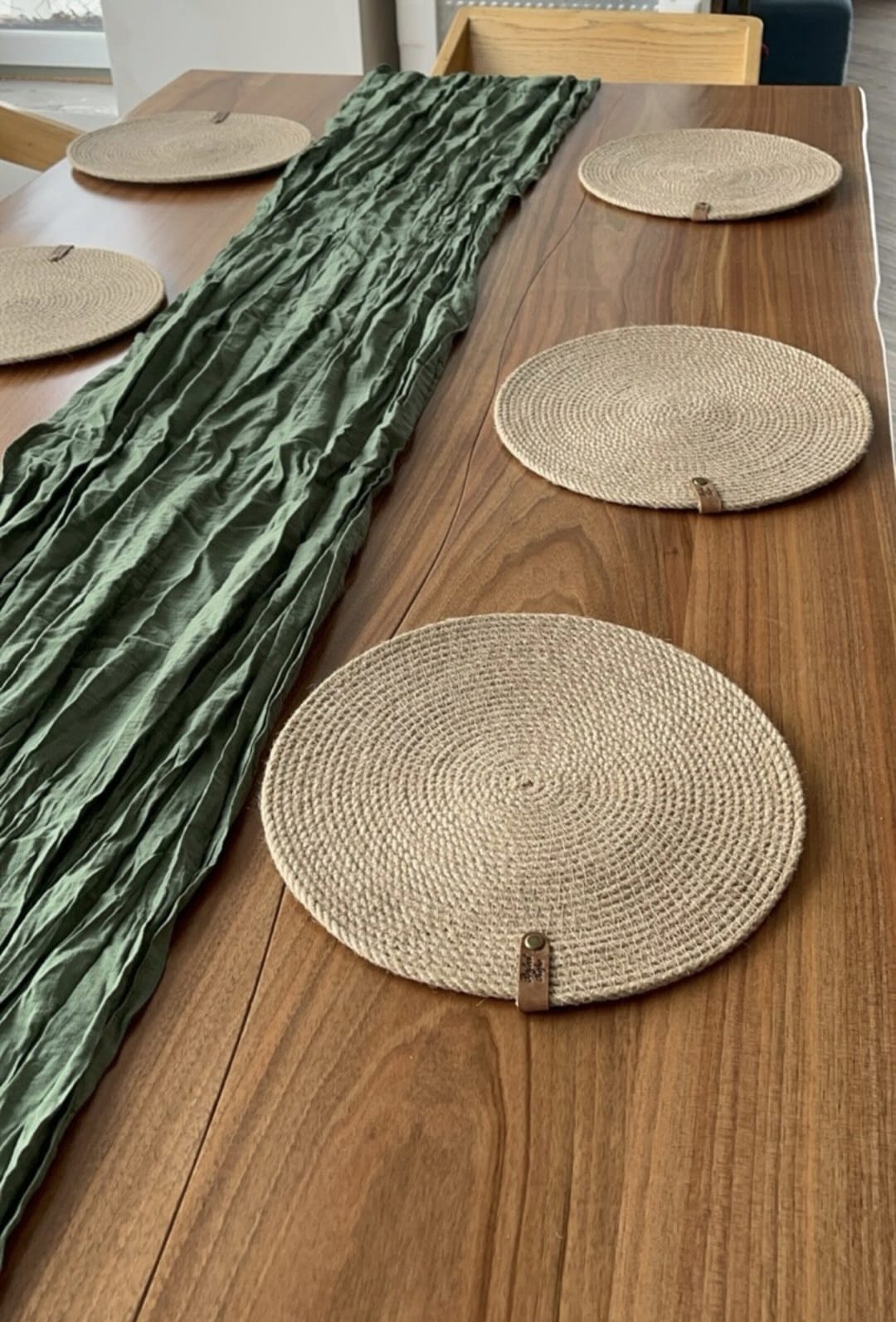 Handmade Round Placemats 35 cm – Onderzetter Bord / Tafel Placemat – Duurzame Tafeldecoratie – Set of 1/4/6