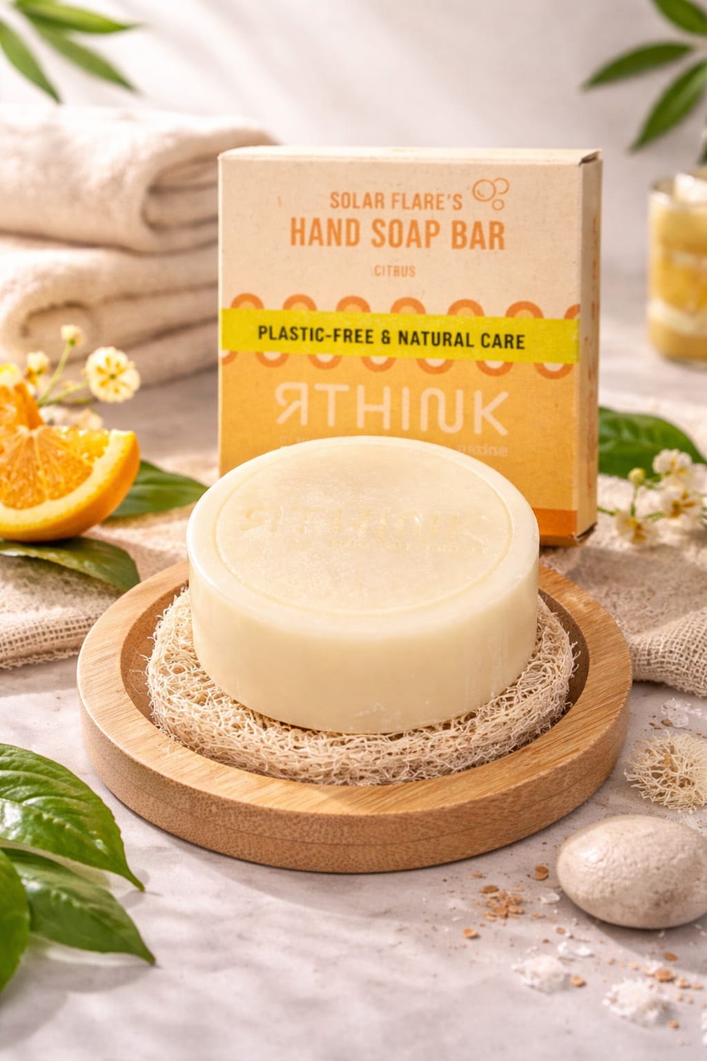 Eco-Friendly Mini Set – Plastic-Free Hand Soap, Loofah & Bamboo Tray