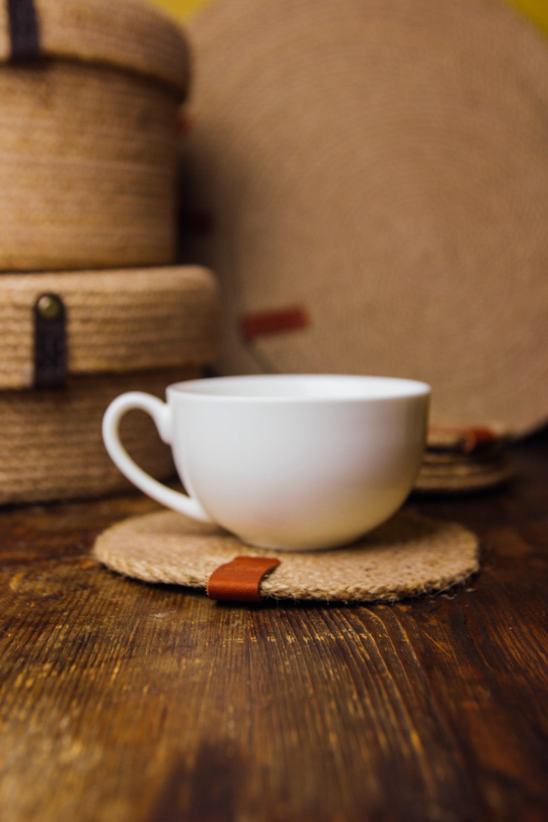 Handmade Jute Coasters – Natural Eco Table Coasters 15 cm | Handgemaakte Jute Onderzetters