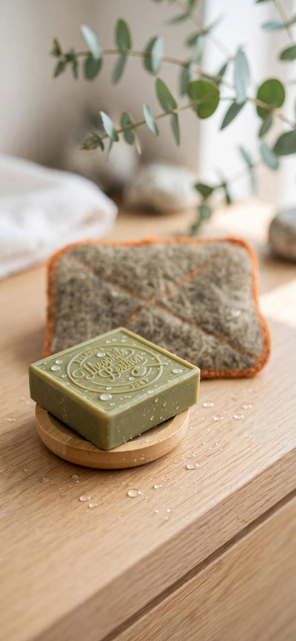 Zero Waste Soap Gift Set | Olive Oil Soap Bar, Hemp Scrub Pad & Bamboo Soap Dish