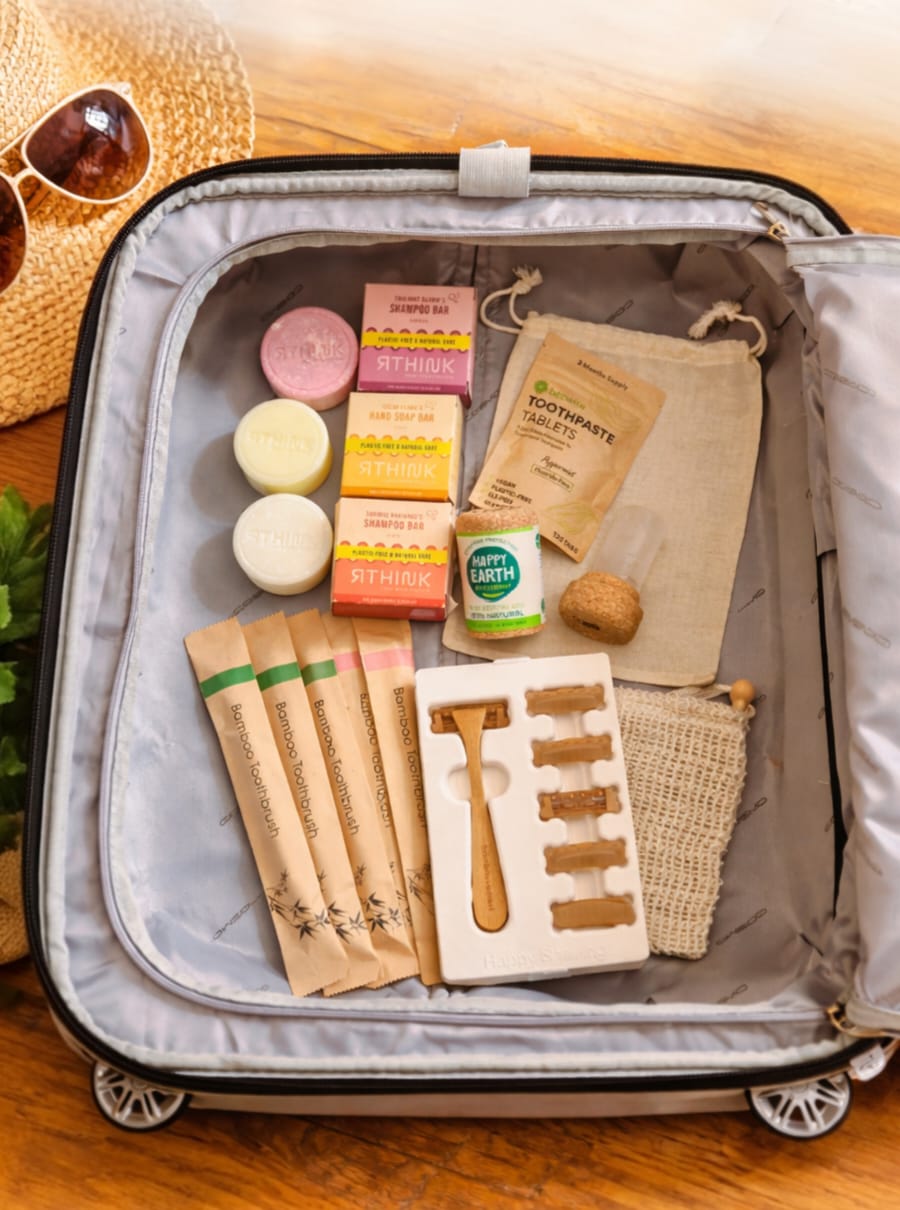 Familie Reis Set – Handbagage Proof & Plasticvrij | Complete Duurzame Travel Kit (4 Personen)