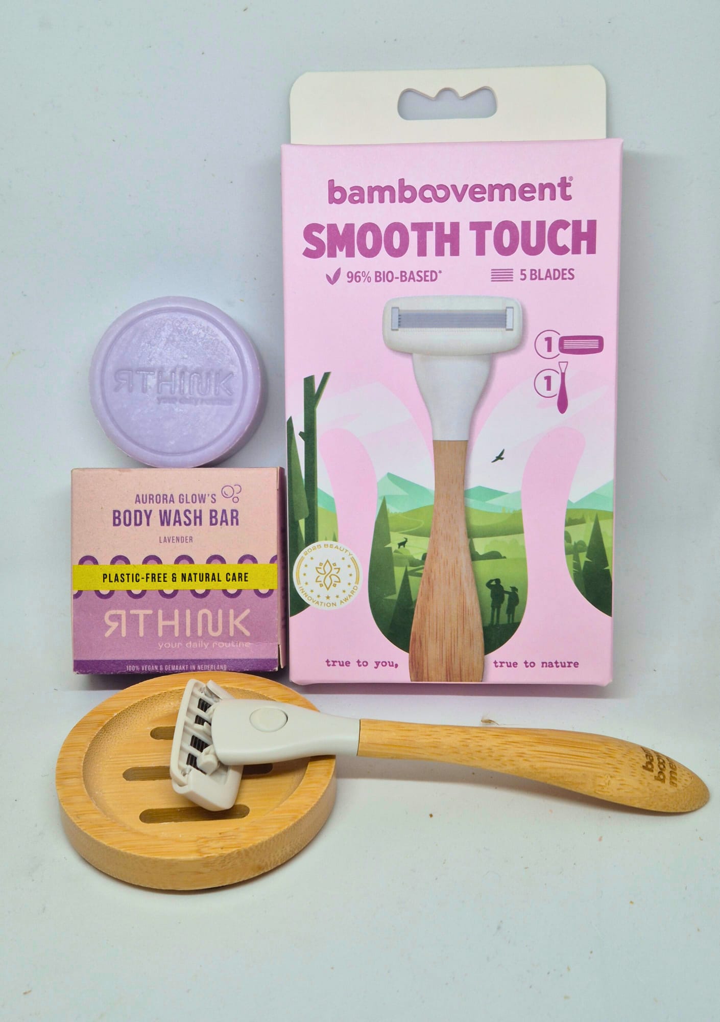 Luxury Eco Razor & Body Wash Bar Bundle | Bamboo Shaving Set