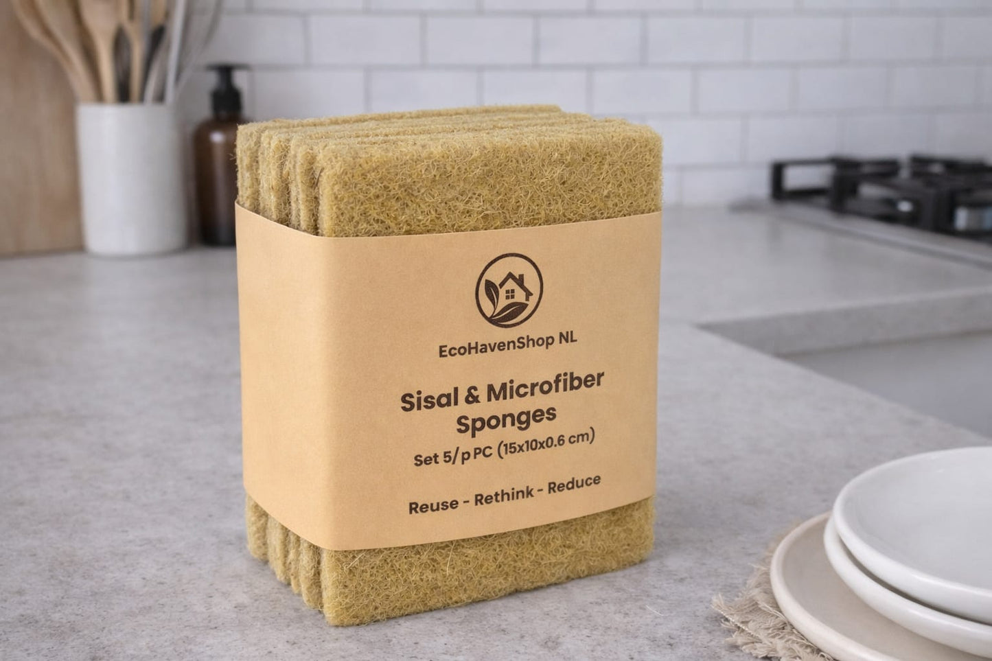 Sisal & Microfiber Sponges  Set of 5 or 10