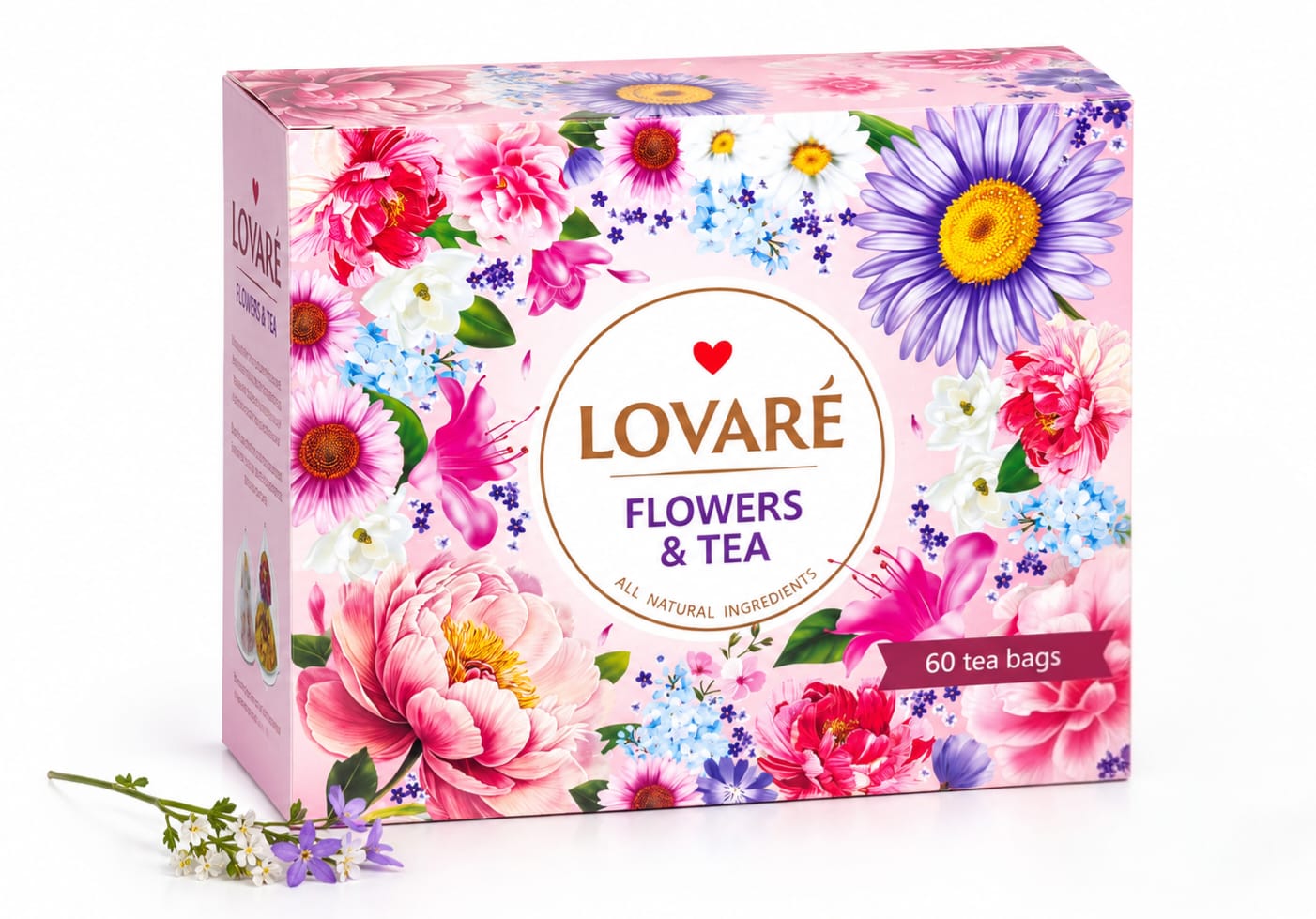 Lovaré Flowers & Tea Collection – Luxury Tea Gift Set (60 Tea Bags)