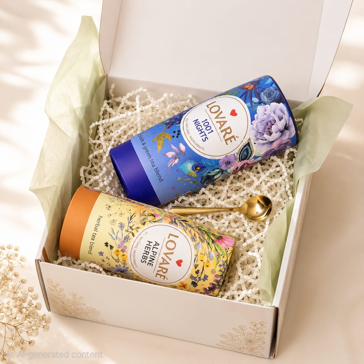 Lovare Luxury Tea Gift Box – Alpine Herbs & 1001 Nights Collection