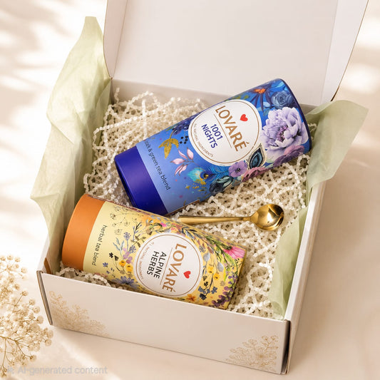 Lovare Luxury Tea Gift Box – Alpine Herbs & 1001 Nights Collection